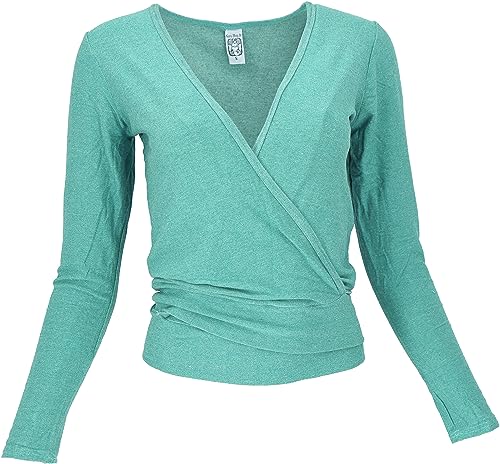 GURU SHOP Wickelshirt, Pullover, Wickeljacke, Yogashirt, Mint, Synthetisch, Size:XL (42) von GURU SHOP