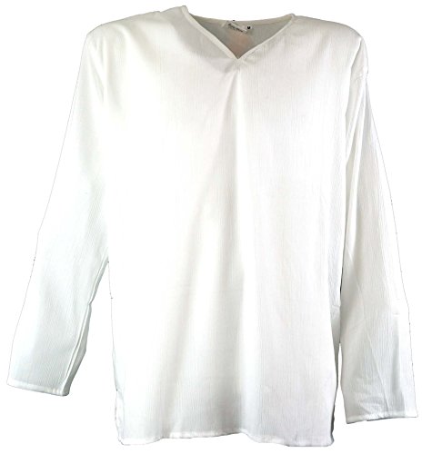 GURU SHOP Yoga Hemd, Goa Hemd, Freizeithemd, Weiß, Synthetisch, Size:M von GURU SHOP