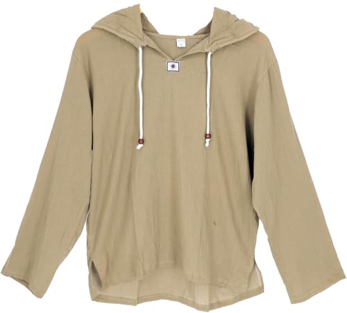 GURU SHOP Yoga Hemd, Leichtes Freizeithemd mit Kapuze, Schlupfhemd, Kapuzenhemd - Khaki, Herren, Baumwolle, Size:XXL GURU SHOP Yoga Hemd, Leichtes Freizeithemd mit Kapuze, Schlupfhemd, Kapuzenhemd - Khaki, Herren, Baumwolle, Size:XXL von GURU SHOP