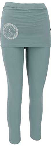 GURU SHOP Yoga-Hose, Leggings mit Minirock Bio BW Yogi, Aqua, Baumwolle, Size:L (40) von GURU SHOP