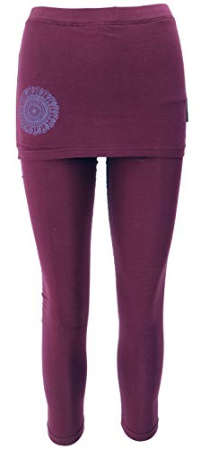 GURU SHOP Yoga-Hose, Leggings mit Minirock Bio BW Yogi, Bordeaux, Baumwolle, Size:L (40) von GURU SHOP