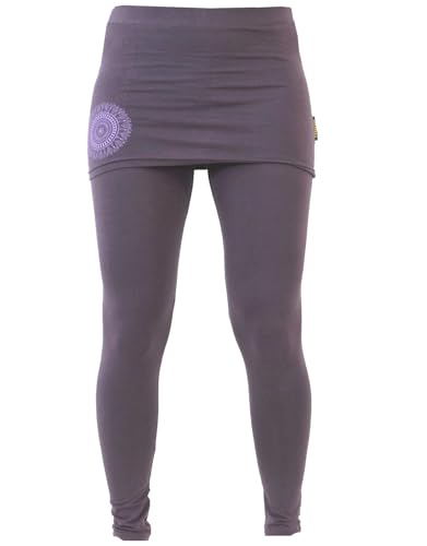 GURU SHOP Yoga-Hose, Leggings mit Minirock Bio BW Yogi, Plum, Baumwolle, Size:L (40) von GURU SHOP