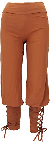 GURU SHOP Yoga-Hose aus Bio-Baumwolle, Leggings, Psytrance Hose aus Bio-Baumwolle, Caramel, Size:XL (42) von GURU SHOP