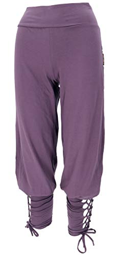 GURU SHOP Yoga-Hose aus Bio-Baumwolle, Leggings, Psytrance Hose aus Bio-Baumwolle, Flieder, Size:XL (42) von GURU SHOP