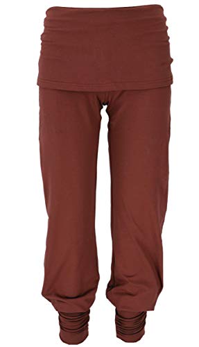 GURU SHOP Yoga-Hose mit Minirock in Bio-Qualität, Dattelbraun, Baumwolle, Size:S (36) von GURU SHOP