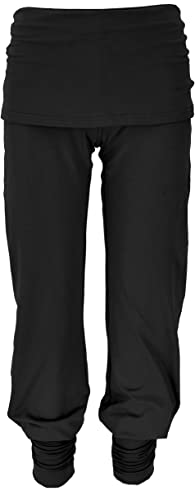 GURU SHOP Yoga-Hose mit Minirock in Bio-Qualität, Schwarz, Baumwolle, Size:L (40) von GURU SHOP