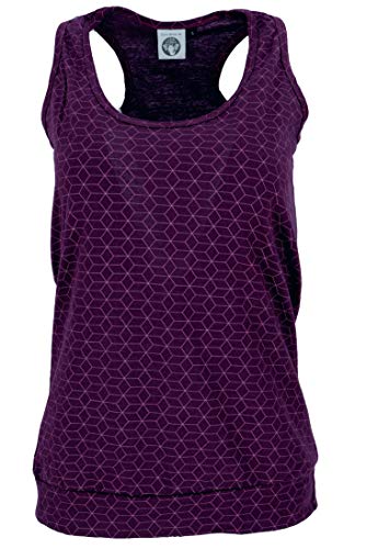 GURU SHOP Yoga Shirt Baumwolle, Tank Top Flower of Life, Violett, Size:M (36) von GURU SHOP