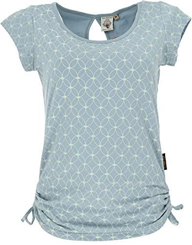 GURU SHOP Yoga -T-Shirt aus Bio-Baumwolle Flower of Life, Aqua, Size:M (36) von GURU SHOP