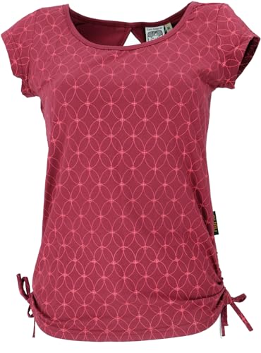 GURU SHOP Yoga -T-Shirt aus Bio-Baumwolle Flower of Life - Paprika, Damen, Size:S von GURU SHOP