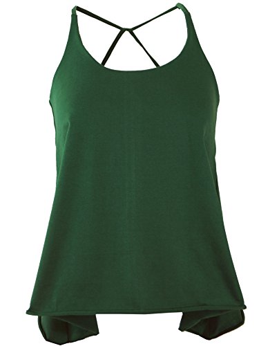 GURU SHOP Yoga Top, Psytrance Festival Top, Smaragdgrün, Baumwolle, Size:M/L (40) von GURU SHOP