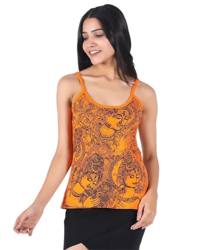 GURU SHOP Yoga Top Shiva, Orange, Baumwolle, Size:S/M (36) von GURU SHOP