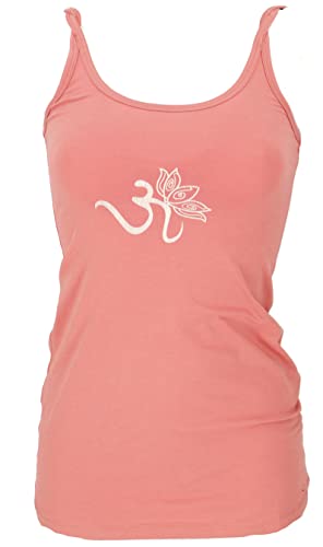 GURU SHOP Yoga-Top aus Bio-Baumwolle OM, Apricot, Size:L (40) von GURU SHOP