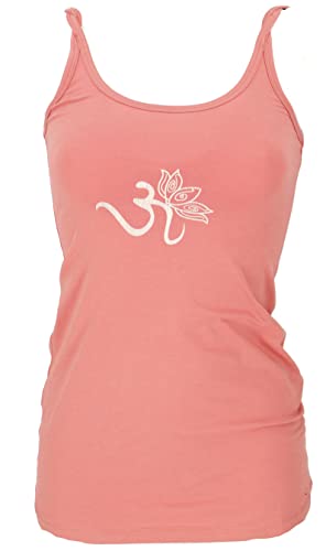 GURU SHOP Yoga-Top aus Bio-Baumwolle OM, Apricot, Size:S (36) von GURU SHOP