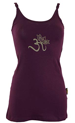 GURU SHOP Yoga-Top aus Bio-Baumwolle OM, Plum, Size:L (40) von GURU SHOP