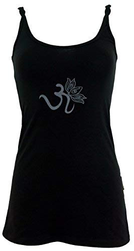 GURU SHOP Yoga-Top aus Bio-Baumwolle OM, Schwarz, Size:L (40) von GURU SHOP