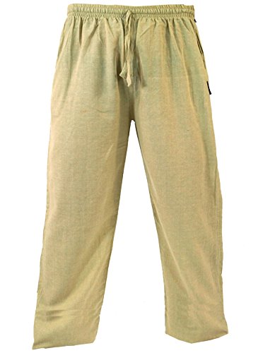 GURU SHOP Yogahose, Unisex Goa Baumwoll-Hose, Beige, Baumwolle, Size:L (50) von GURU SHOP