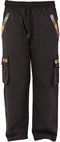 GURU SHOP Yogahose, Goa Hose im Ethnostyle, Schokobraun, Baumwolle, Size:XL (52) von GURU SHOP