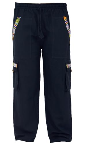 GURU SHOP Yogahose, Goa Hose im Ethnostyle - Schwarz, Herren, Baumwolle, Size:M von GURU SHOP