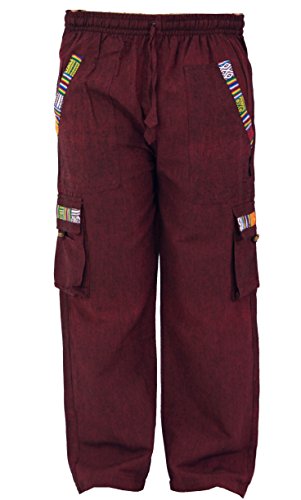 GURU SHOP Yogahose, Goa Hose im Ethnostyle, Wine, Baumwolle, Size:L (50) von GURU SHOP