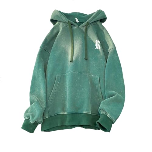 GURUNVANI Herren-Kapuzenpullover, Vintage-Stil, Used-Look, grafischer Pullover, Xw99357green, XX-Large GURUNVANI Herren-Kapuzenpullover, Vintage-Stil, Used-Look, grafischer Pullover, Xw99357green, XX-Large von GURUNVANI