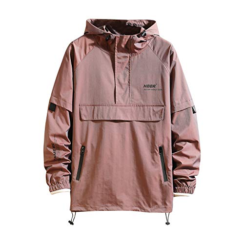 GURUNVANI Herren-Kapuzenpullover mit großer Tasche, Sport-Outwear, Rot/Ausflug, einfarbig (Getaway Solids), X-Large von GURUNVANI