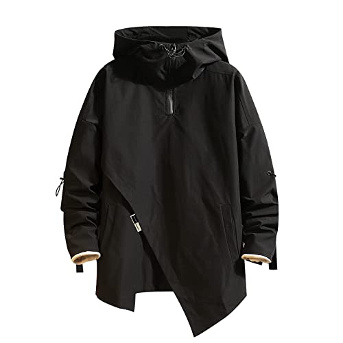 GURUNVANI Herren Kapuzenjacke Windbreaker Jacke Reißverschluss Patchwork Hoodie Anorak, Jk1617black, L GURUNVANI Herren Kapuzenjacke Windbreaker Jacke Reißverschluss Patchwork Hoodie Anorak, Jk1617black, L von GURUNVANI