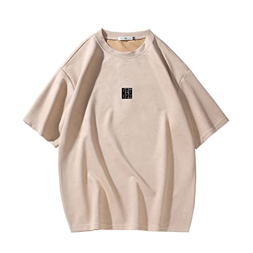 T Shirt Herren Streetwear Harajuku Japanisches Great Wave T-Shirt Kurzarm T-Shirt, T3408 Khaki, M von GURUNVANI