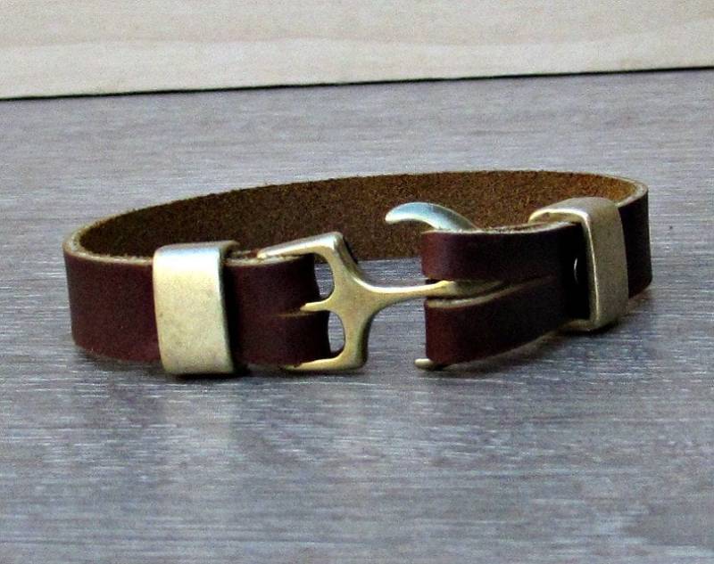 Ankerarmband Pflanzlich Gegerbtes Lederarmband, Personalisierbar von GUSFREE