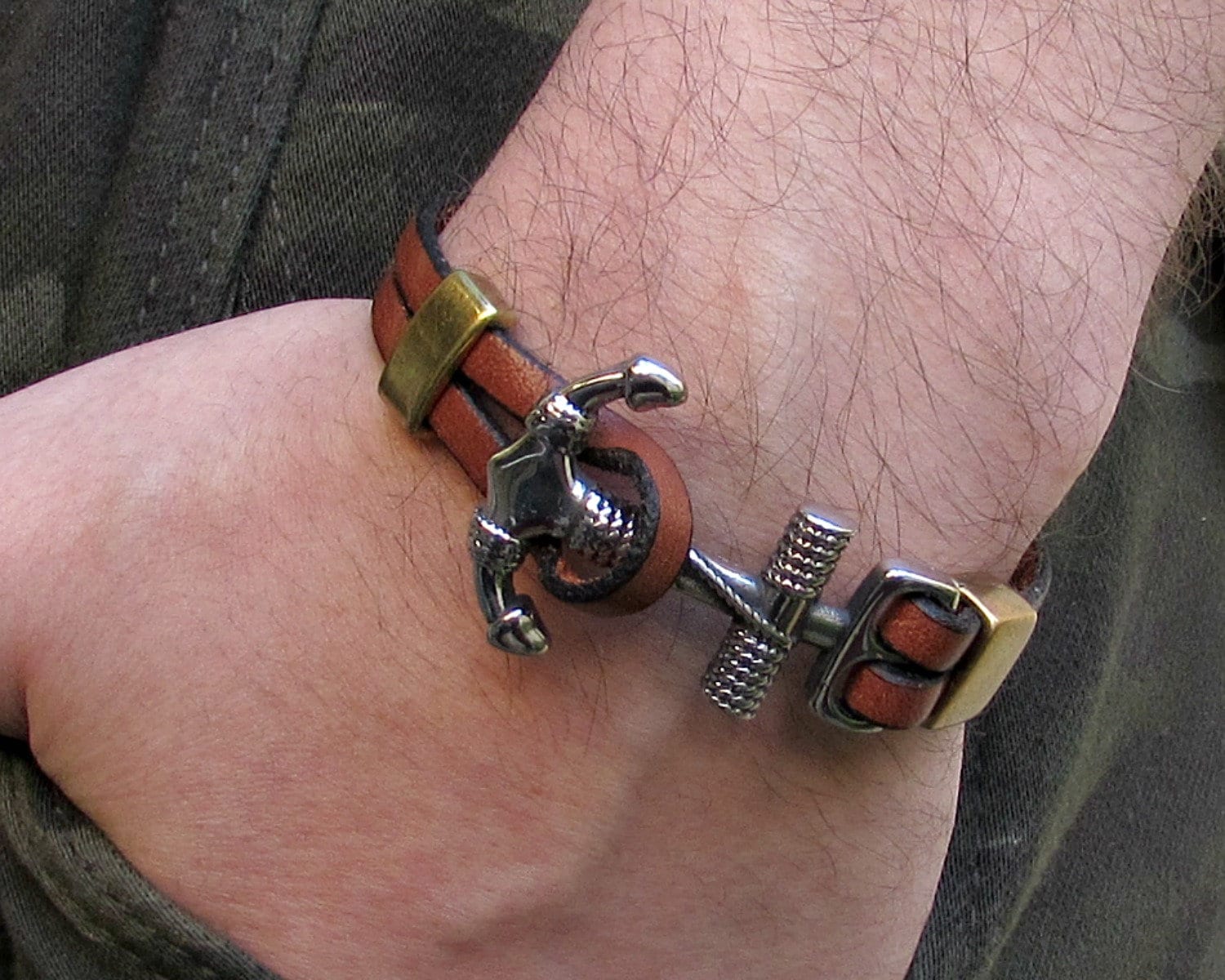 Anker Herren Armband Lederarmband Für Männer Angepasst Auf Ihr Handgelenk von GUSFREE
