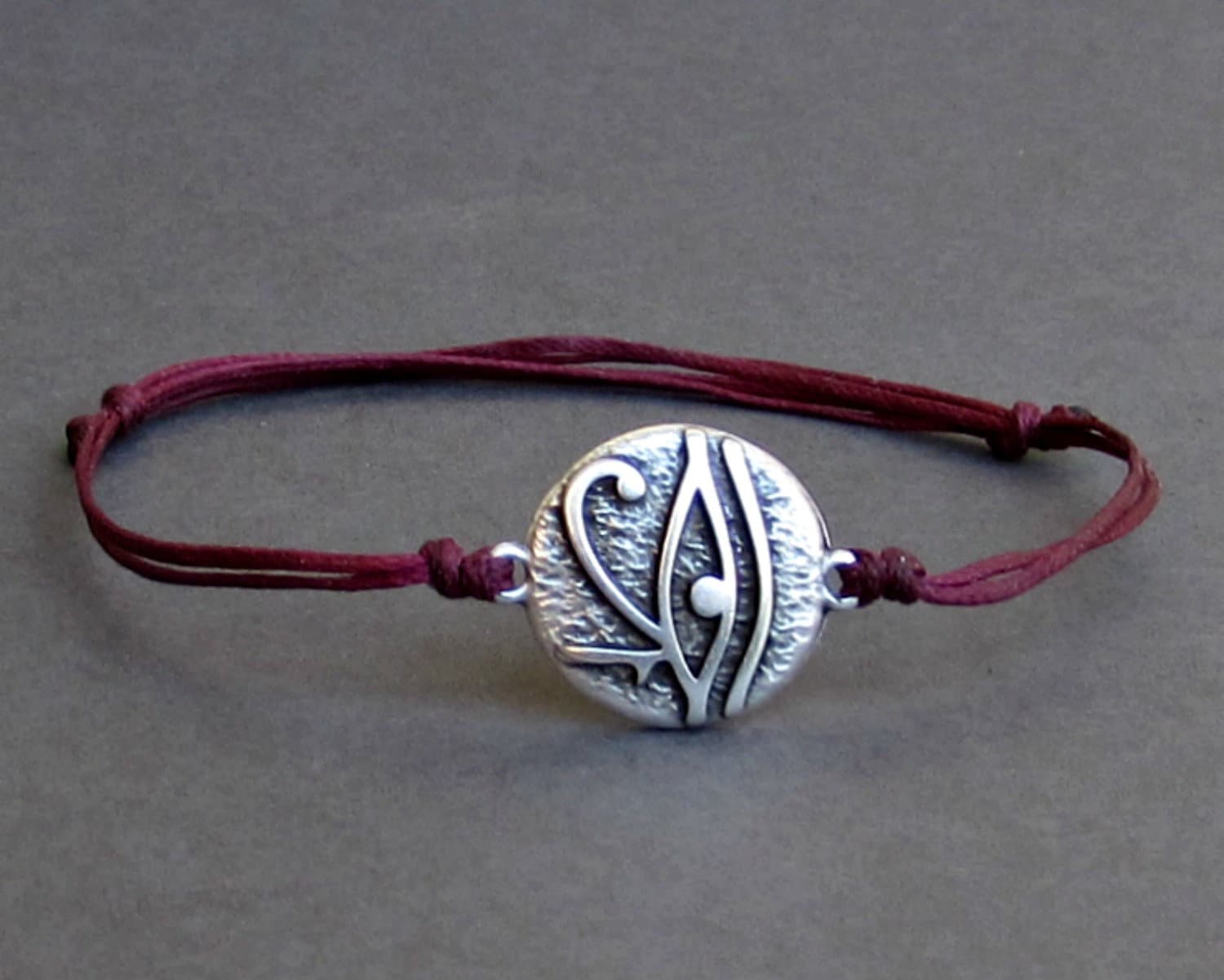 Auge Von Ra, Herren Armband, Silber Ra Charme, Schnur Armband Für Männer, Geschenk Ihn, Bestfriend Schmuck, Verstellbar von GUSFREE