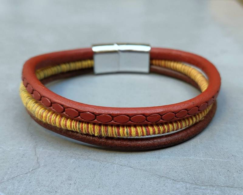 Boho Leder Armband Manschette Unisex Multicolor Multistrand Herrenarmband Damenarmband An Ihr Handgelenk Angepasst von GUSFREE