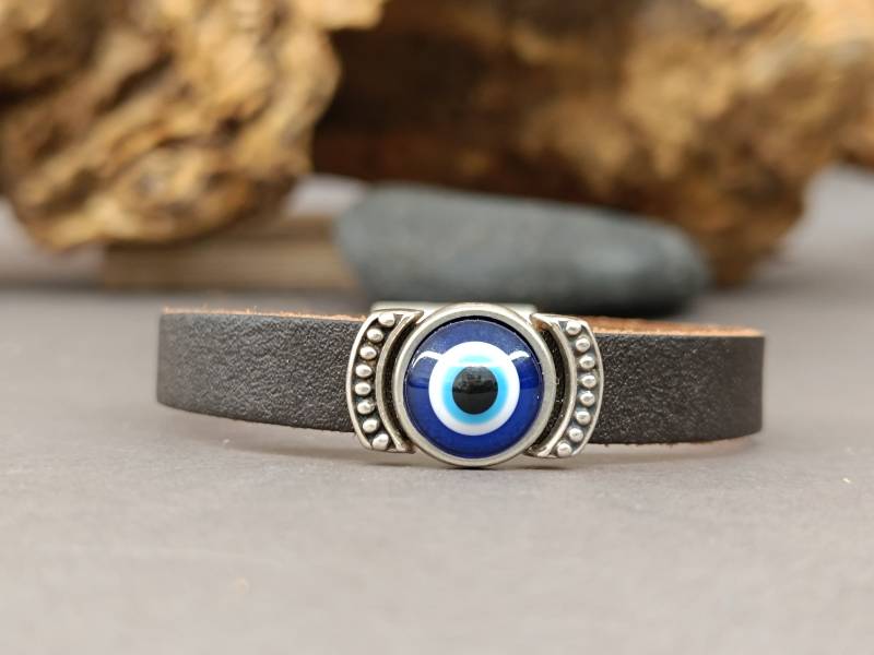 Herren Evil Eye Lederarmband Armband Nach Maß von GUSFREE