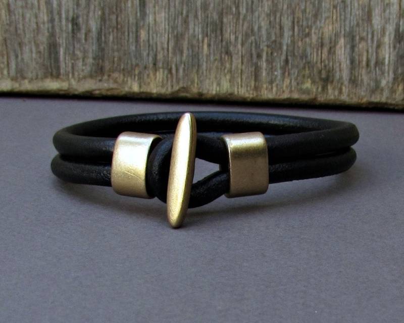 Herren Lederarmband Antike Bronzespange, Individuelle Armspange von GUSFREE