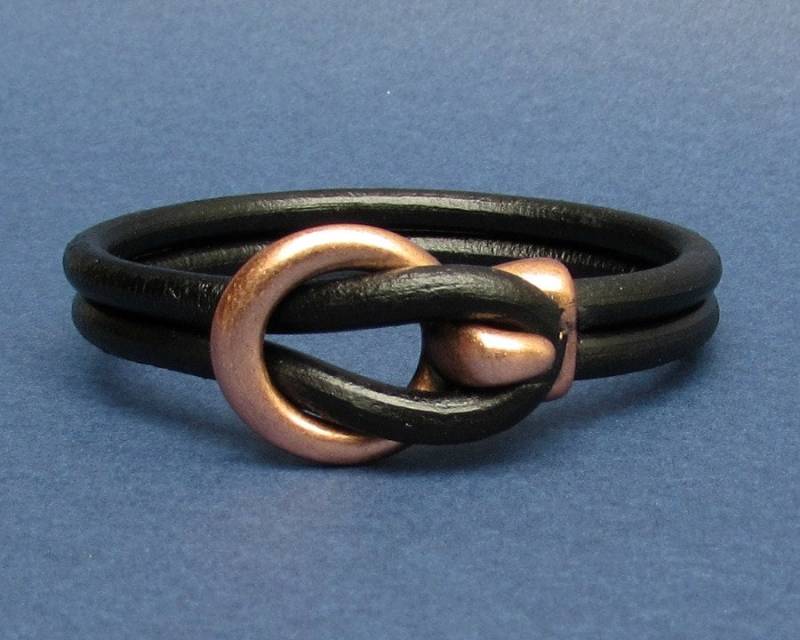 Herren Lederarmband Kupfer Leder Armband Manschette Braun Schwarz Antik Silber Überzogen An Ihr Handgelenk Vatertagsgeschenk Besonders Angefertigt von GUSFREE