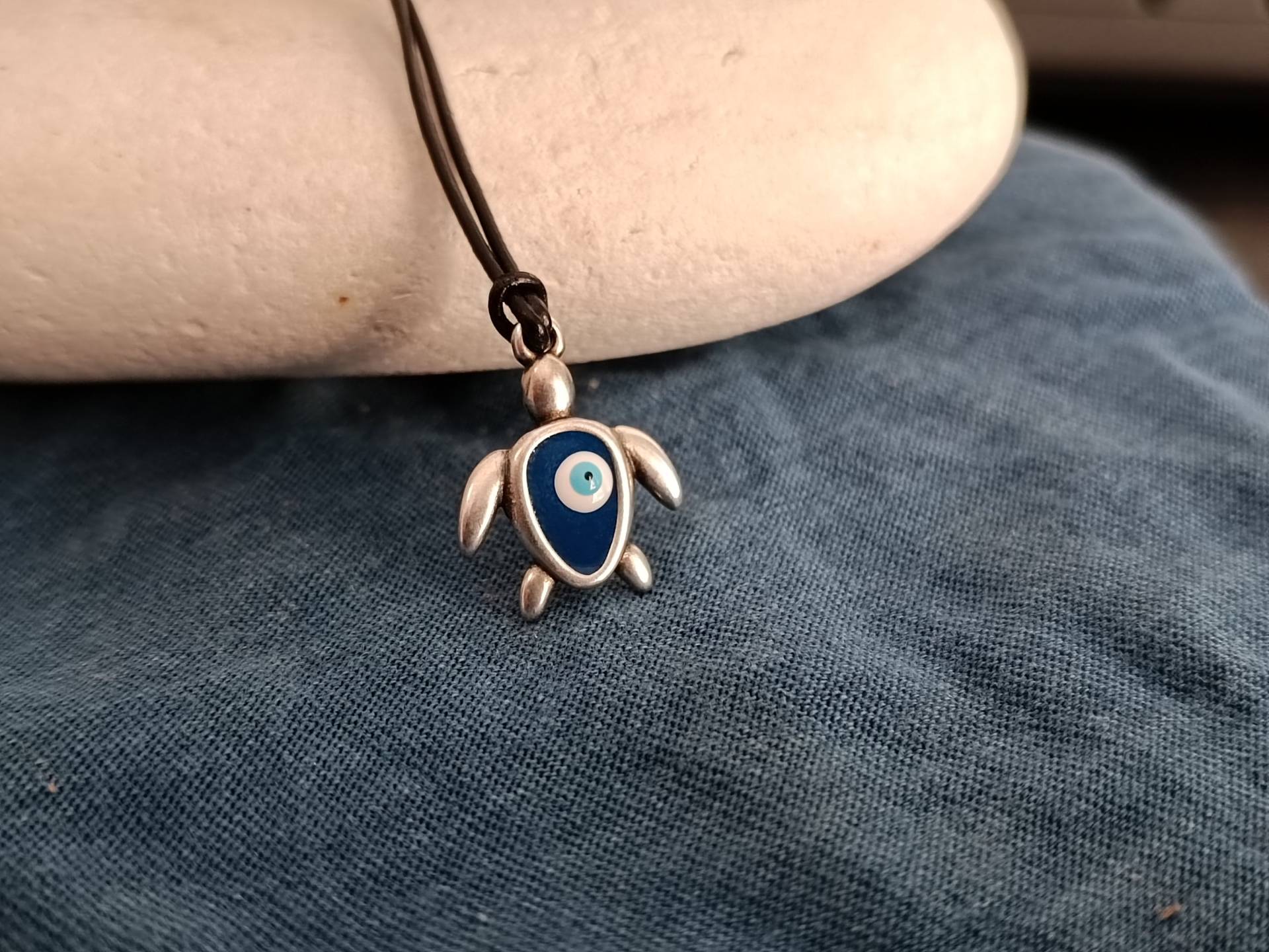 Herren Schildkröte Mit Evil Eye Halskette Herrenhalskette Silberhalskette Einstellbare Herrenschmuck von GUSFREE