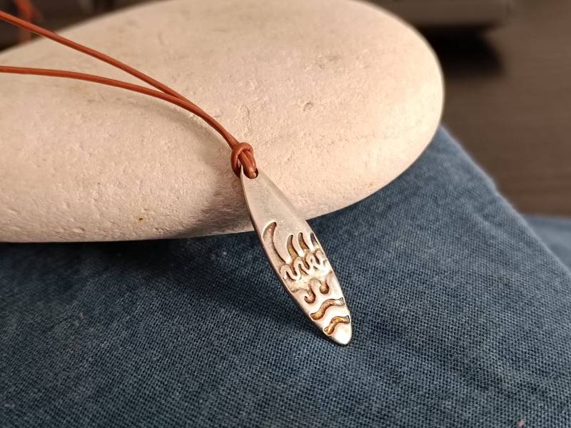 Herren Surfbrett Halskette , Surfer Ocean Silber Einstellbarer Herrenschmuck von GUSFREE