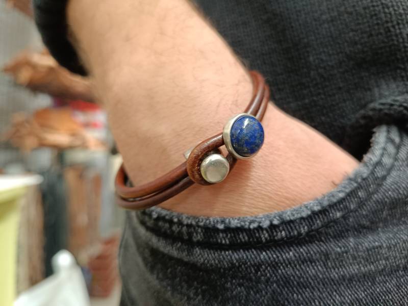 Lapislazuli-Lederarmband Herren Schmuck von GUSFREE