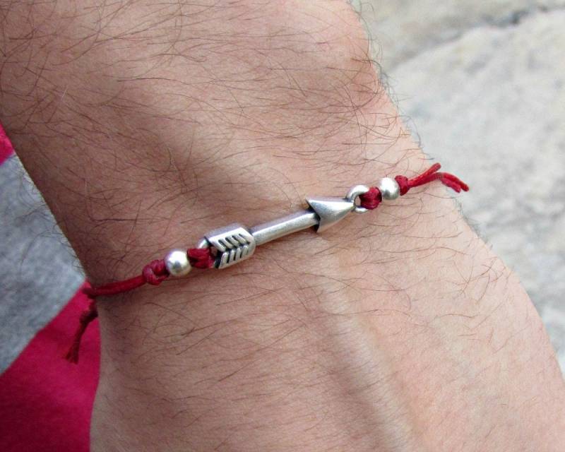 Verstellbar Pfeil Schnur Armband Fußkettchen Unisex Antik Silber Charm von GUSFREE