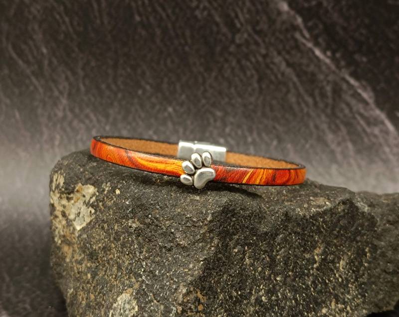 Pfotenabdruck Armband Multicolor Unisex Lederarmband Freund Geschenk Angepasst Auf Dein Handgelenk von GUSFREE