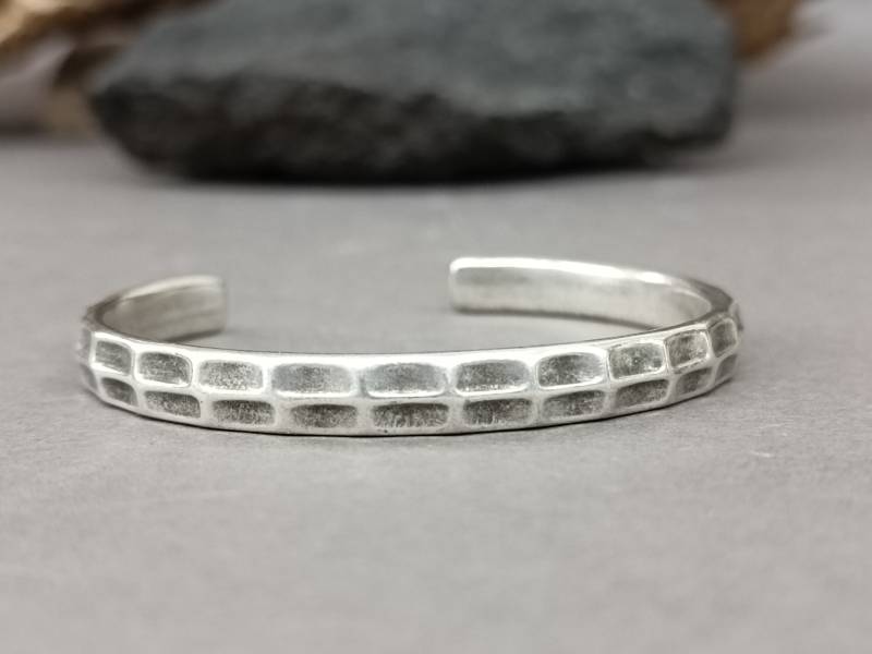 Silber Rustikal Herren Armband Unisex Manschette von GUSFREE