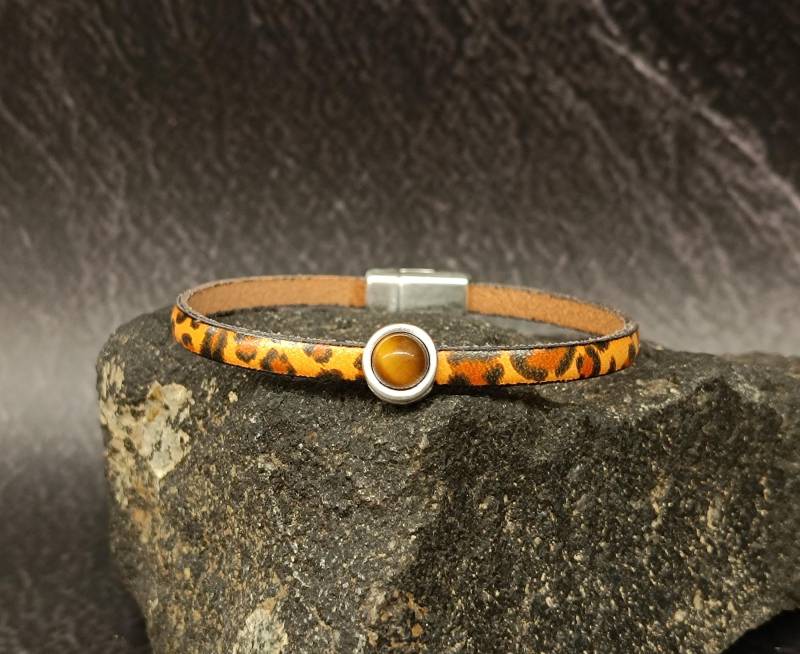 Tigerauge Armband Multicolor Unisex Lederarmband Freund Geschenk Angepasst Auf Ihr Handgelenk von GUSFREE