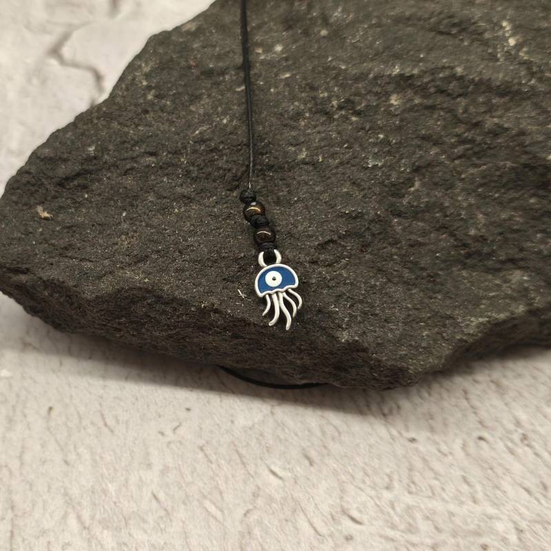 Silber Tropfen Herren Halskette Einstellbare Gewachste Baumwollkordel von GUSFREE