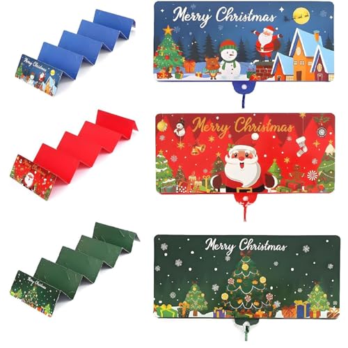 3 Stück Weihnachtsgeldumschlag mit Geldklammer, Weihnachts-Geld- oder Geschenkkartenhalter, Weihnachtskarten Geldhalter Mit 10 Fächern, Weihnachts-Geldhalter-Umschläge für Familie und Freunde (A) von GUSHE