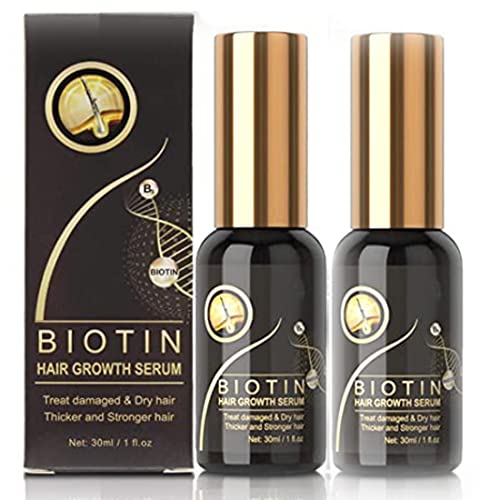 BIOTIN Haarwachstum PUMP-Serum, BIOTIN Hair Growth PUMP-Serum, Haarwachstum Serum Spray, Anti Haarausfall Haarserum, Haarwachstum Beschleunigen, Haar Serum für Frauen & Männer, 30ml (2PCS) von GUSHE