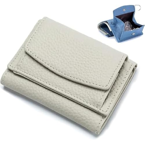GUSHE Houtangduty Mini Wallet,Kleine Damen Geldbörse mit RFID Schutz,Leder Geldbeutel Damen,Mini Münzfach Portemonnaie Damen,Kleine Geldbörse Damen mit Münzfach,Geschenk für Mädchen und Frauen (Weiß) von GUSHE