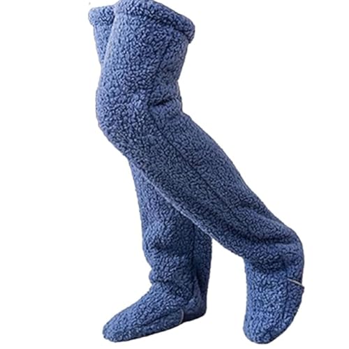 GUSHE Niedliche Pfotensocken-Hausschuhe, Damen Hausschuhe Socken, Flauschig Warme Socken, Verdickte Pantoffelsocken, rutschfeste Schlafsocken, Winter Plüsch Bodensocken für Mädchen Frauen (Blau) von GUSHE