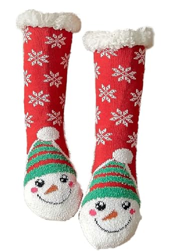 GUSHE Ultra-Soft Christmas Knit Wool Socks - Extra Thick and Warm, Weihnachten Socken, Kuschelsocken Weihnachten Damen Socken, Warm Winter Flauschsocken Kuschelige Sockens Für Frauen und Mädchen (D) von GUSHE