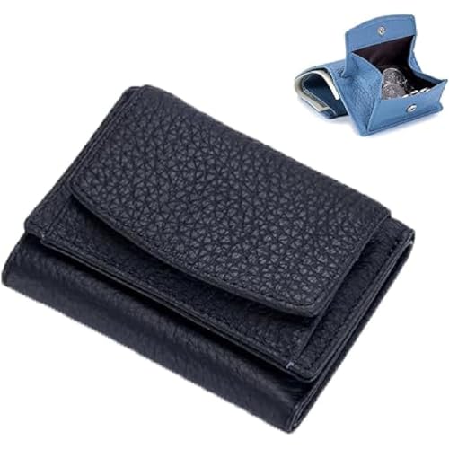 Houtangduty Mini Wallet,Kleine Damen Geldbörse mit RFID Schutz,Leder Geldbeutel Damen,Mini Münzfach Portemonnaie Damen,Kleine Geldbörse Damen mit Münzfach,Geschenk für Mädchen und Frauen (Schwarz) von GUSHE