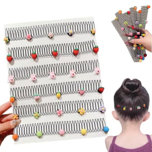 Universal Hair Comb Easy Bangs & Updos,U förmiger Haar Finishing Fixierkamm,Dehnbare Unsichtbare Blumen-Haarspangen,Unsichtbarer Fransen Harkamm Clip,Haarstyling-Werkzeuge Für Frauen Mädchen (6PCS) von GUSHE