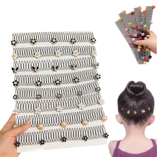 Universal Hair Comb Easy Bangs & Updos,U förmiger Haar Finishing Fixierkamm,Dehnbare Unsichtbare Blumen-Haarspangen,Unsichtbarer Fransen Harkamm Clip,Haarstyling-Werkzeuge Für Frauen Mädchen (8PCS) von GUSHE